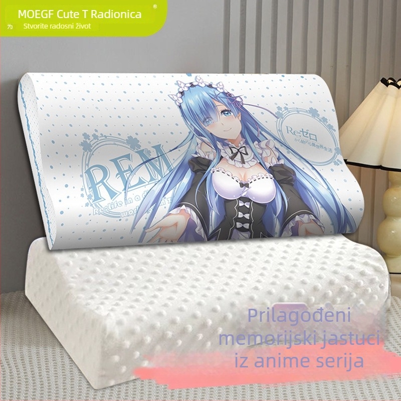 Jastuk od memorijske pjene s prilagođenom anime navlakom, sporom prilagodbom, podrška vratu, za sve sezone