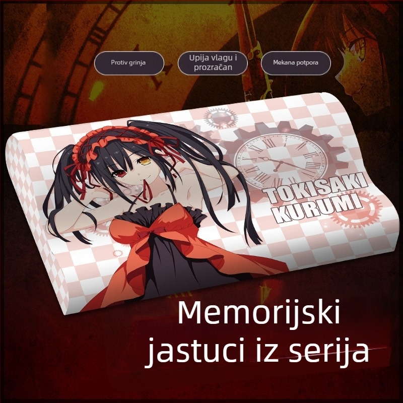 Jastuk od memorijske pjene s prilagođenom anime navlakom, sporom prilagodbom, podrška vratu, za sve sezone