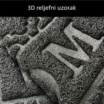 Crna PVC prostirka za pod s svilenim petljama, otporna na habanje, 3D reljefni uzorak, ulazna prostirka za dom, uklanjanje prašine