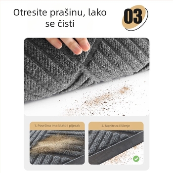 Minimalistička ulazna prostirka za uklanjanje pijeska i prašine, protuklizna gumena prostirka za kućnu upotrebu