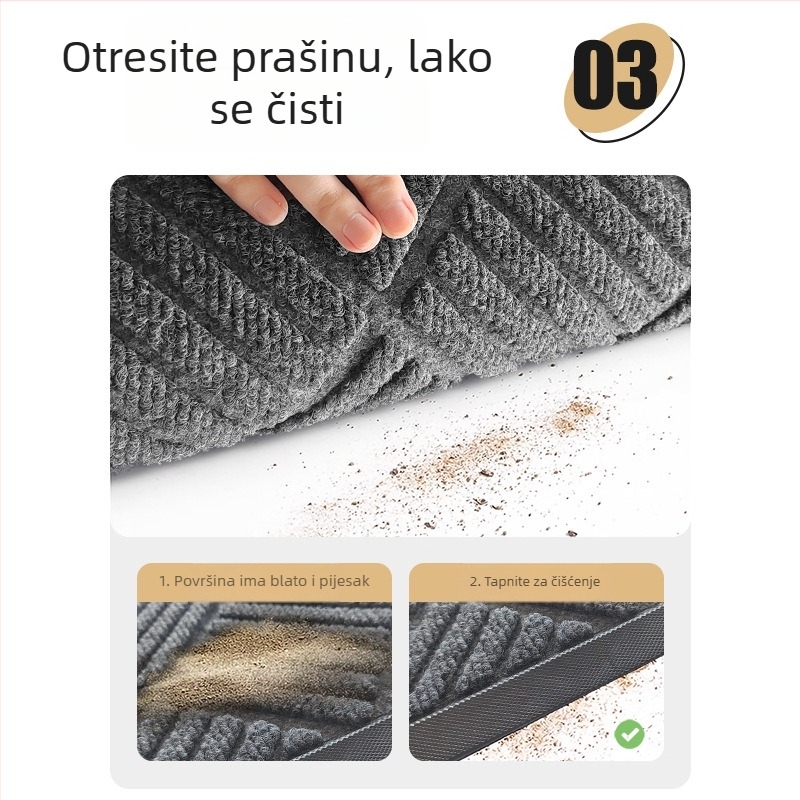 Minimalistička ulazna prostirka za uklanjanje pijeska i prašine, protuklizna gumena prostirka za kućnu upotrebu