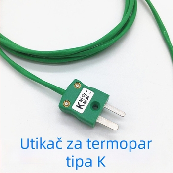 K-typ kabel za kompenzaciju termopara, zeleni štitni višestruki uvijeni par, kabel za mjerenje temperature s utikačem i utičnicom