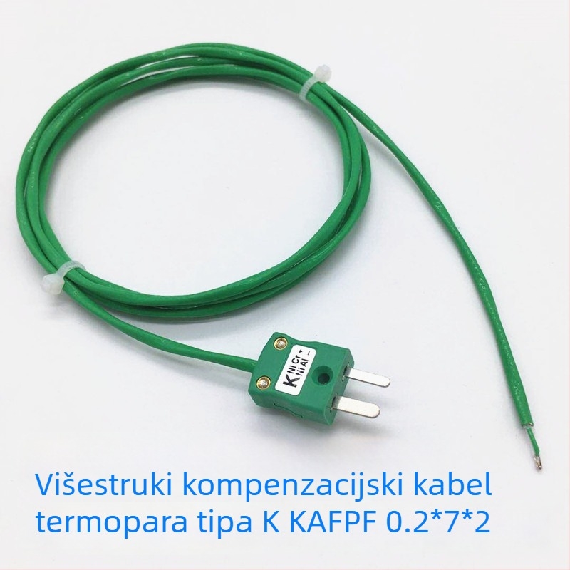 K-typ kabel za kompenzaciju termopara, zeleni štitni višestruki uvijeni par, kabel za mjerenje temperature s utikačem i utičnicom