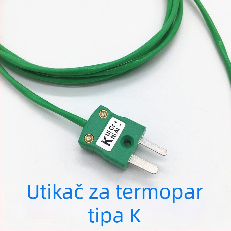 K-typ kabel za kompenzaciju termopara, zeleni štitni višestruki uvijeni par, kabel za mjerenje temperature s utikačem i utičnicom