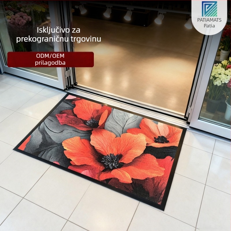 Komerični ulazni prostir za vrata, protuklizni, s mogućnošću prilagodljivog logotipa, deblji, otporan na prljavštinu i upija vodu