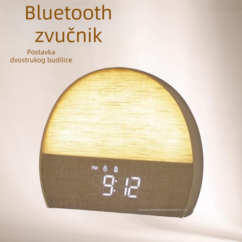 Kreativni budilnik s LED zaslonom i lampom na noćnom ormariću, dvostruki alarm