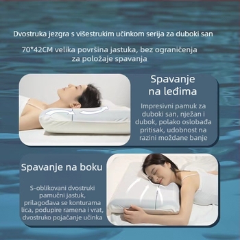 Druga generacija jastuka za duboki san Pro s dvostrukim jezgrom, bez pritiska, sporo odzivna memorijska pjena, za hotel i kućnu upotrebu, podrška za vrat