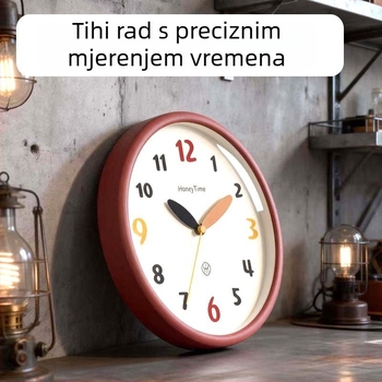 Moderni minimalistički zidni sat za kućnu upotrebu, tih rad, okrugli dizajn, bez bušenja, pogodan za dnevni boravak i spavaću sobu