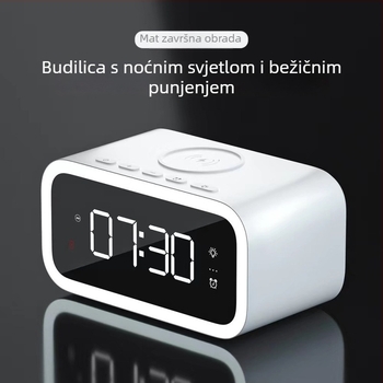 Nova sklopiva šest u jednom elektronički sat budilica s bežičnim punjenjem i noćnim svjetlom na noćnom stolu