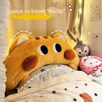 Studentska jastučnica za kat kreveta s karikaturnim dizajnom, mekana potpora za struk, velika potpora za leđa, skidiva i periva navlaka
