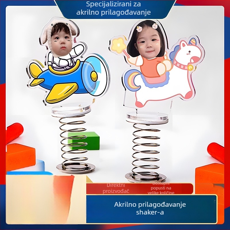 Prilagođeni akrilni automobilni ukras sa fotografijom za središnju konzolu — crtani stil, DIY