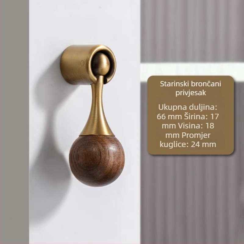 Antičke brončane kvake za ormarske vrata, s okruglim kuglicama
