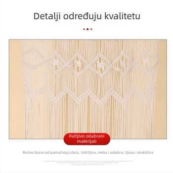 Boemski tapiserij zid, jednostavan zidni ukras, moderan nordijski stil, ručno tkano