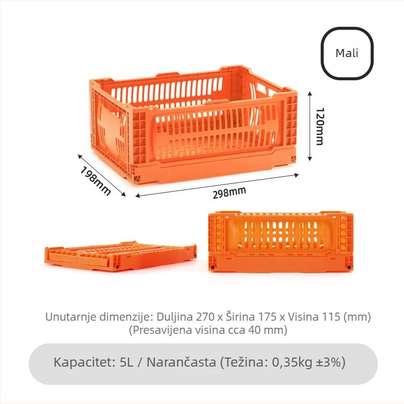 Sklopivi koš za pohranu i stolni organizator, kompaktni mini koš za kućnu upotrebu i kampiranje