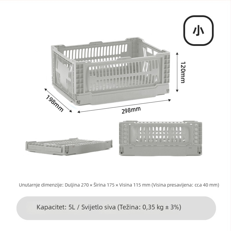 Sklopivi koš za pohranu i stolni organizator, kompaktni mini koš za kućnu upotrebu i kampiranje
