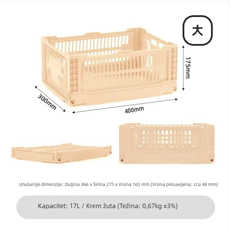 Sklopivi koš za pohranu i stolni organizator, kompaktni mini koš za kućnu upotrebu i kampiranje