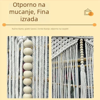 Boemski resni — tkan dekor zidnog platna od pamukog užeta, pregradna zavjesa, ručno izrađeni gobelin