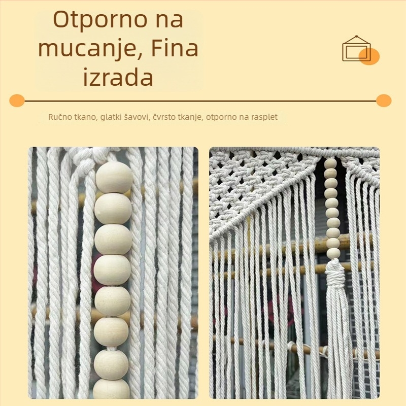 Boemski resni — tkan dekor zidnog platna od pamukog užeta, pregradna zavjesa, ručno izrađeni gobelin