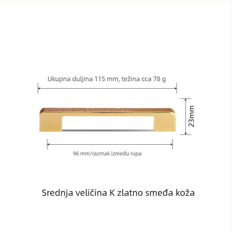 Duga ručka za ormar, crna, od cinkovog legura, europski stil, moderni minimalistički dizajn