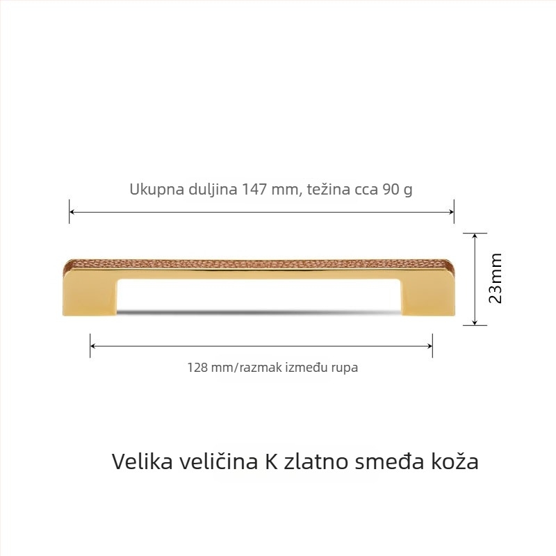 Duga ručka za ormar, crna, od cinkovog legura, europski stil, moderni minimalistički dizajn