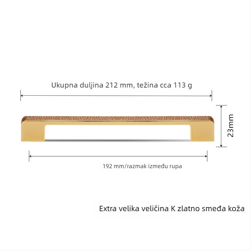 Duga ručka za ormar, crna, od cinkovog legura, europski stil, moderni minimalistički dizajn