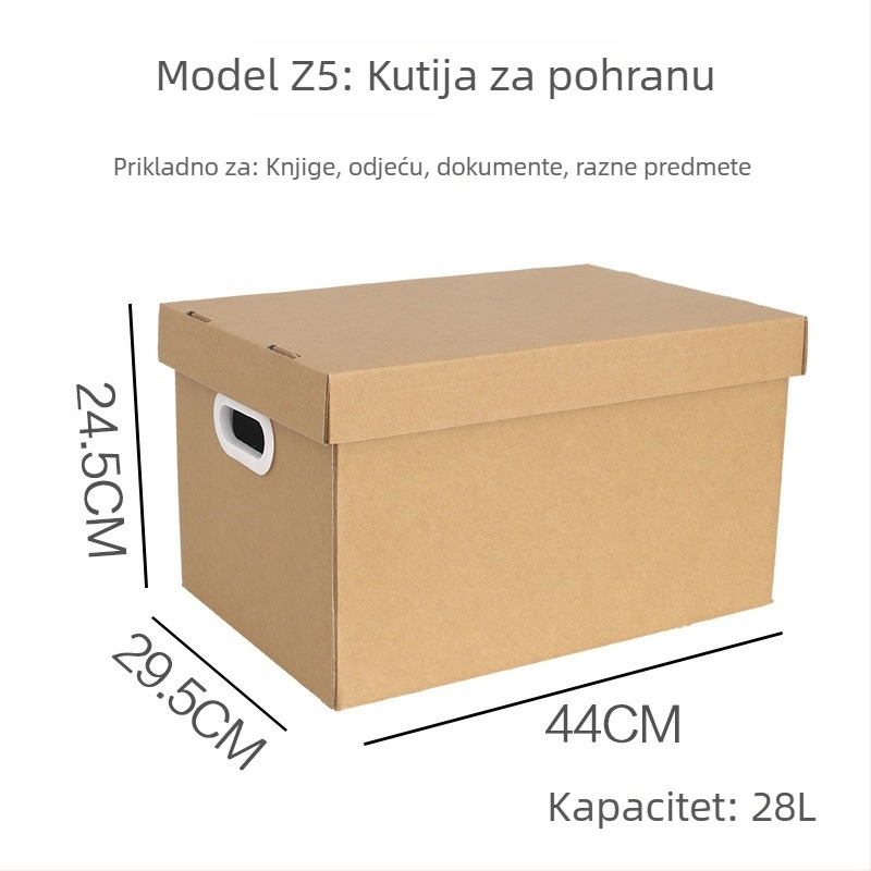 Kraft kutija za preseljenje s poklopcem za odjeću, knjige i dokumente