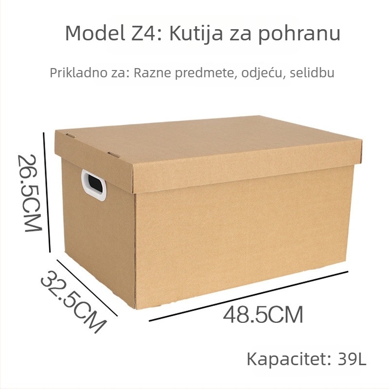 Kraft kutija za preseljenje s poklopcem za odjeću, knjige i dokumente