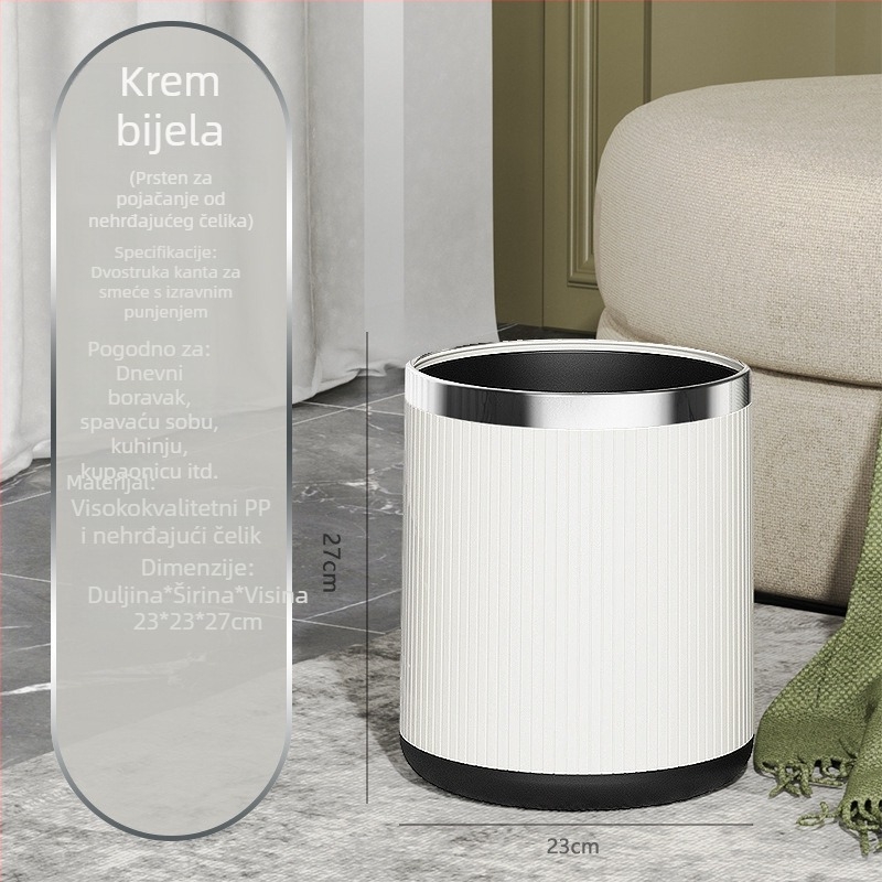 Plastični okrugli kantu za otpad od 10 L za kućnu uporabu – dnevni boravak, kuhinja, kupaonica