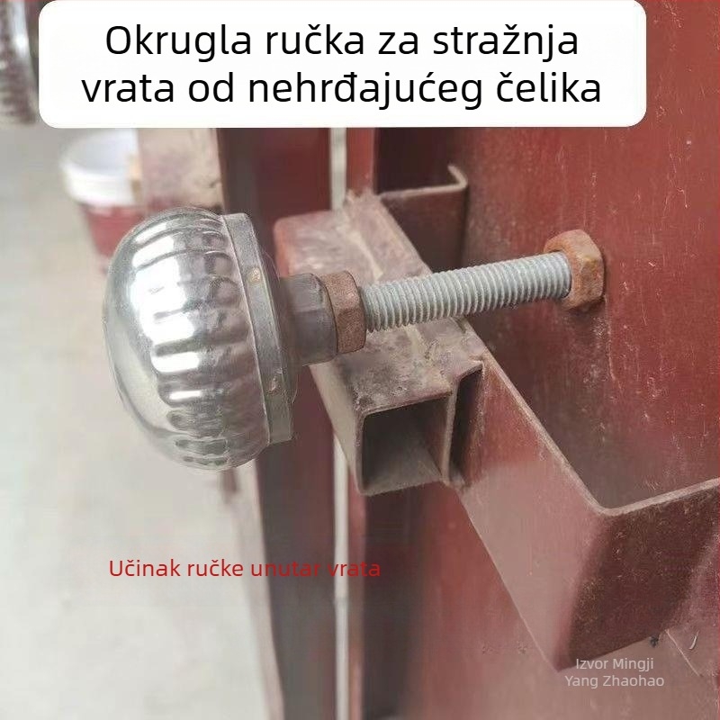 Starinska brava za vrata s okruglom kuglastom ručkom od nehrđajućeg čelika