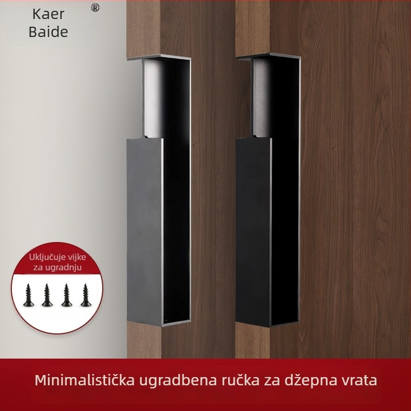 Njemačka minimalistička džepna ručka za vrata, ugrađena ručka za klizna vrata, bočna skrivena ručka za klizna vrata