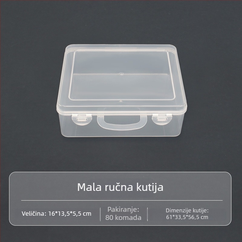 Velika prozirna PP plastična kutija za organiziranje stolnih dodataka, alata i ribolovne opreme sa preklopnim poklopcem