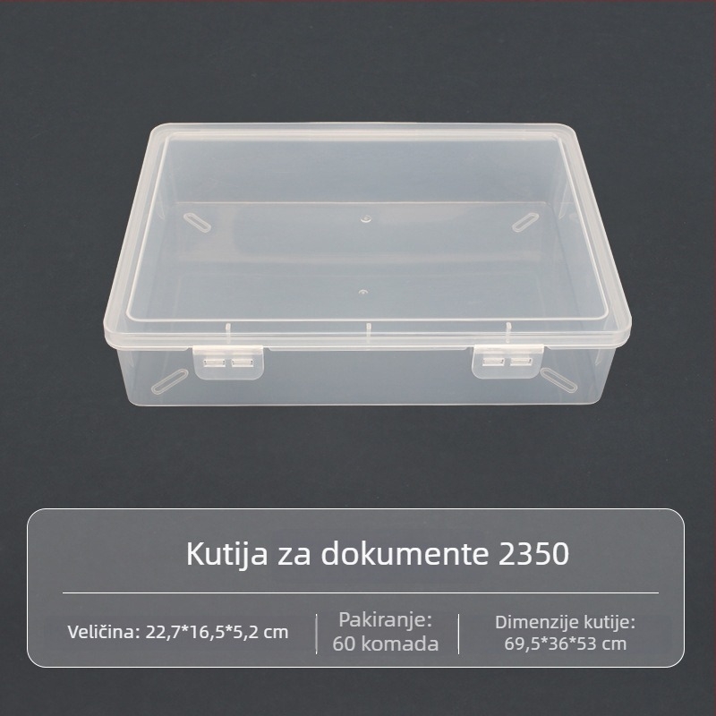 Velika prozirna PP plastična kutija za organiziranje stolnih dodataka, alata i ribolovne opreme sa preklopnim poklopcem