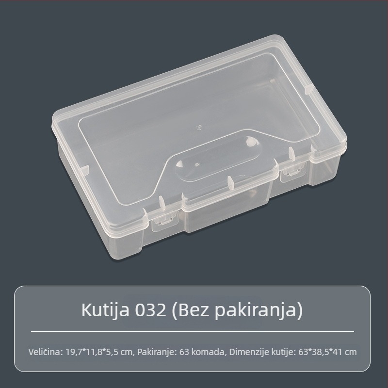 Velika prozirna PP plastična kutija za organiziranje stolnih dodataka, alata i ribolovne opreme sa preklopnim poklopcem