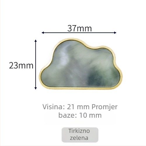 Mesingasta ručica za ormariće i ladice, u obliku oblaka, s jednim otvorom