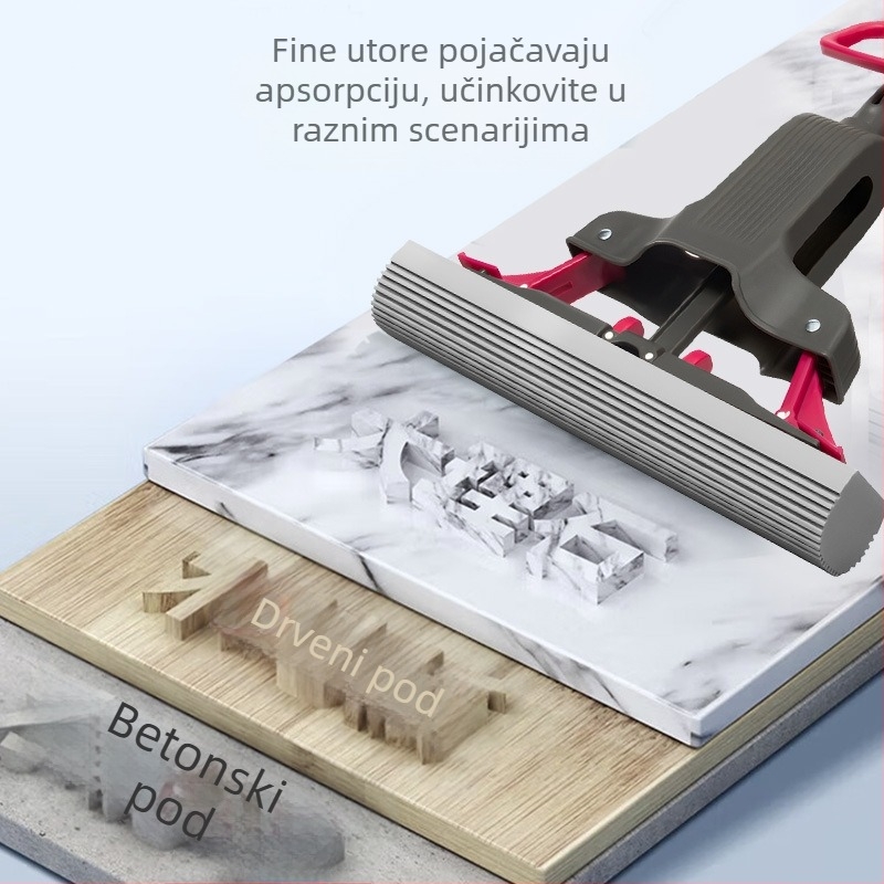 Sklopivi spužasti mop, upijajući, za kućnu upotrebu – bez pranja rukama