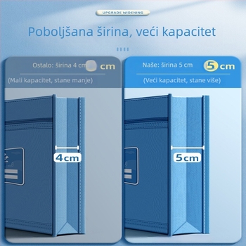 Dvostruko složena platnena torba za učenike s velikim kapacitetom, torba za pohranu sa zatvaračem