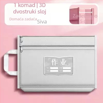 Dvostruko složena platnena torba za učenike s velikim kapacitetom, torba za pohranu sa zatvaračem
