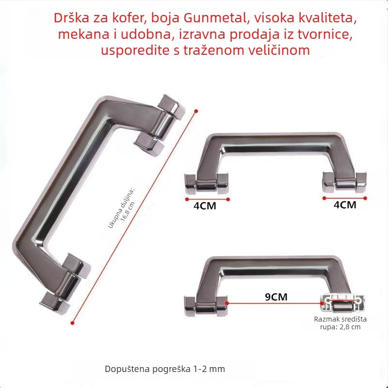 Drška za prtljagu s aluminijskim okvirom – zamjena ručke za kofer sa sporim odzivom povratka