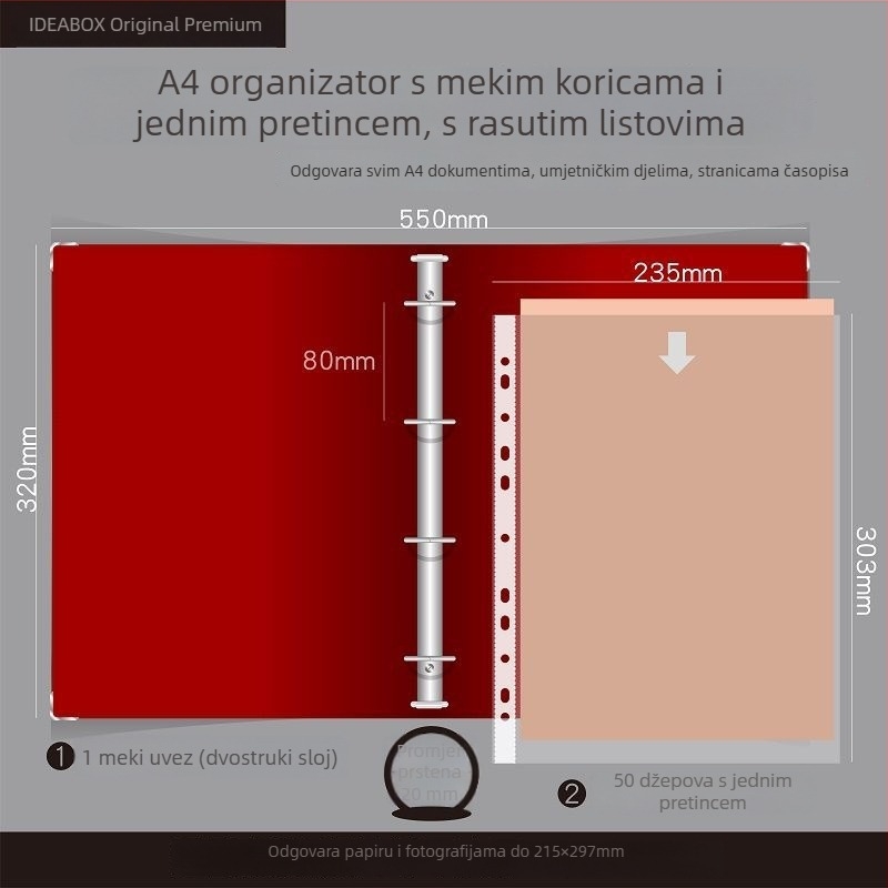 Organizator prenatalnih pregleda: torba za dokumente A5, A4 fascikla, vodootporna, odvojiva