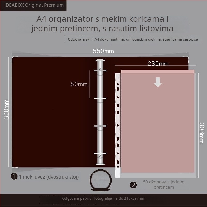 Organizator prenatalnih pregleda: torba za dokumente A5, A4 fascikla, vodootporna, odvojiva