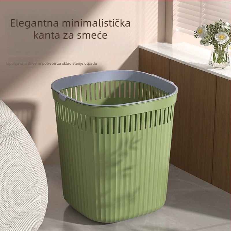 Novi kantu za smeće velike kapacitete s perforiranim dizajnom za kućnu upotrebu – dnevni boravak, spavaća soba, kuhinja, kupaonica, bez poklopca