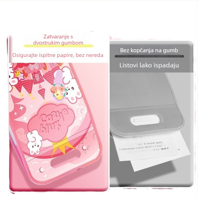 A4 vertikalni mapu s 13 pretinaca, velika kapaciteta za studentske dokumente, zip zatvarač