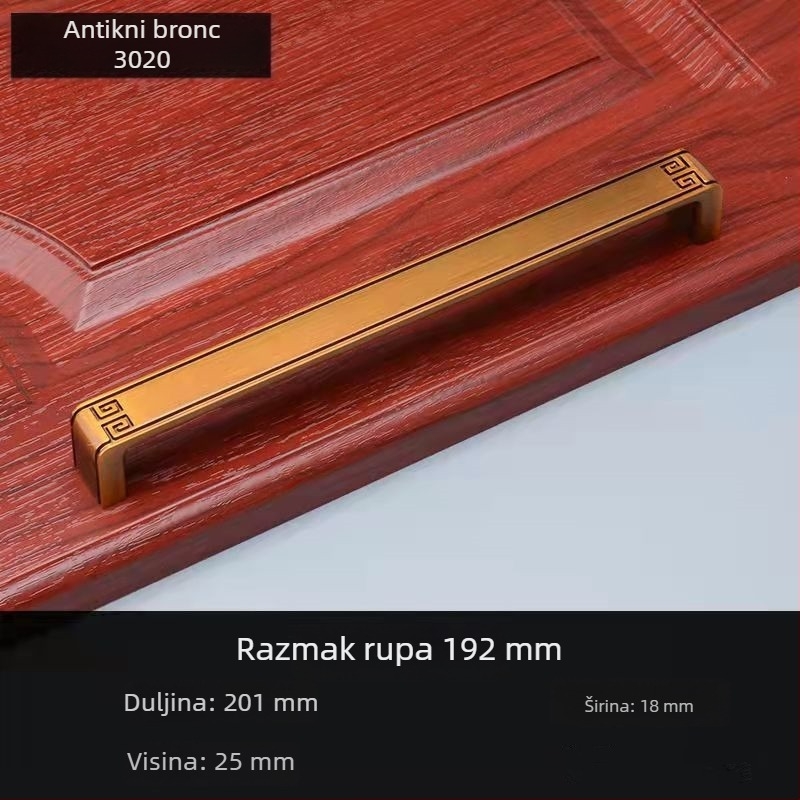 Ručka za ormarić i ladicu, kvaka za vrata ormarića u američkom stilu, moderan minimalistički dizajn, novi kineski stil ormara, žuto-brončani završni sloj