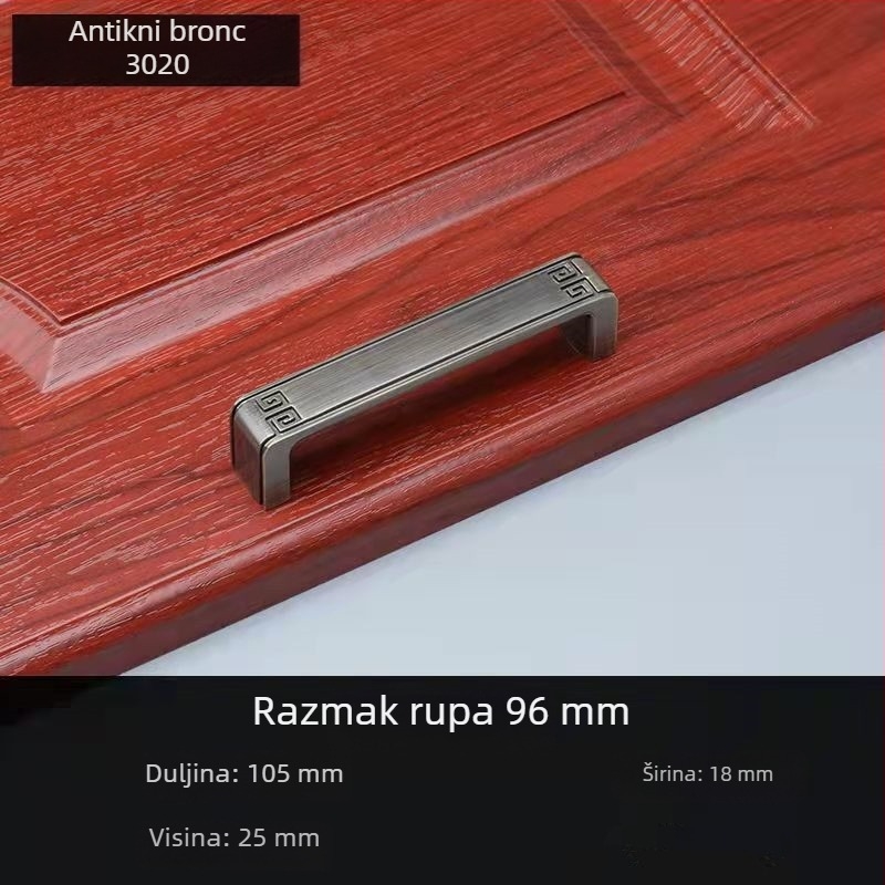 Ručka za ormarić i ladicu, kvaka za vrata ormarića u američkom stilu, moderan minimalistički dizajn, novi kineski stil ormara, žuto-brončani završni sloj