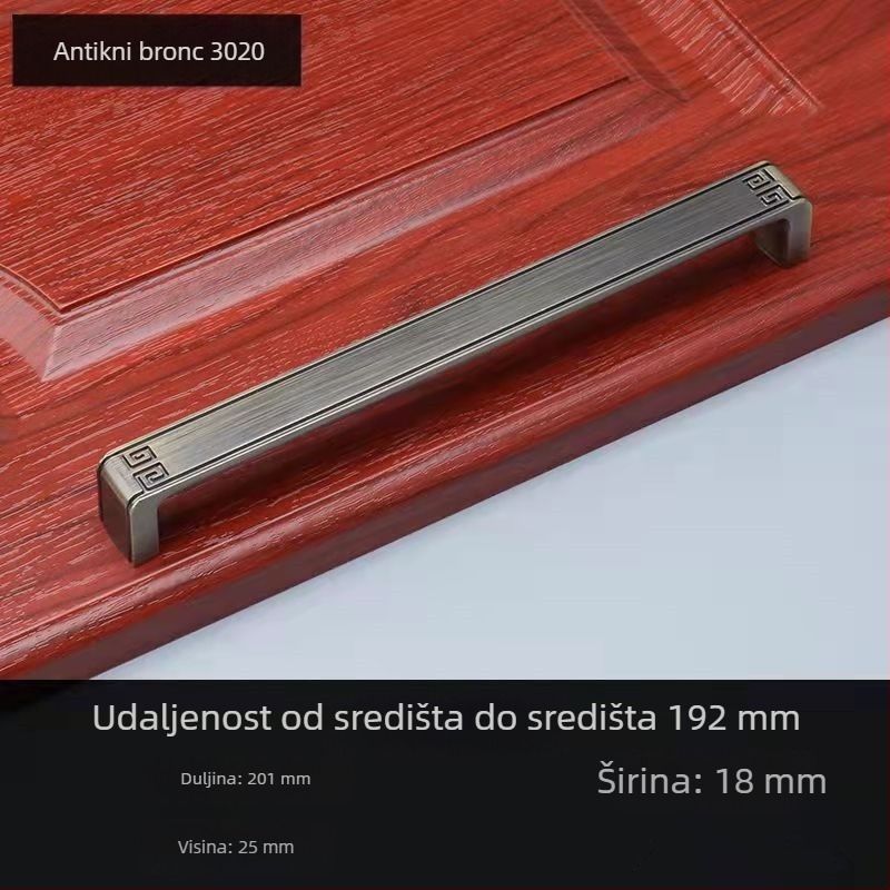 Ručka za ormarić i ladicu, kvaka za vrata ormarića u američkom stilu, moderan minimalistički dizajn, novi kineski stil ormara, žuto-brončani završni sloj