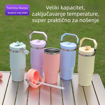 20oz čaša od nehrđajućeg čelika s držačem, vakuumski izolirana, prijenosna sportska šalica
