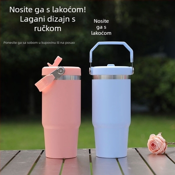 20oz čaša od nehrđajućeg čelika s držačem, vakuumski izolirana, prijenosna sportska šalica