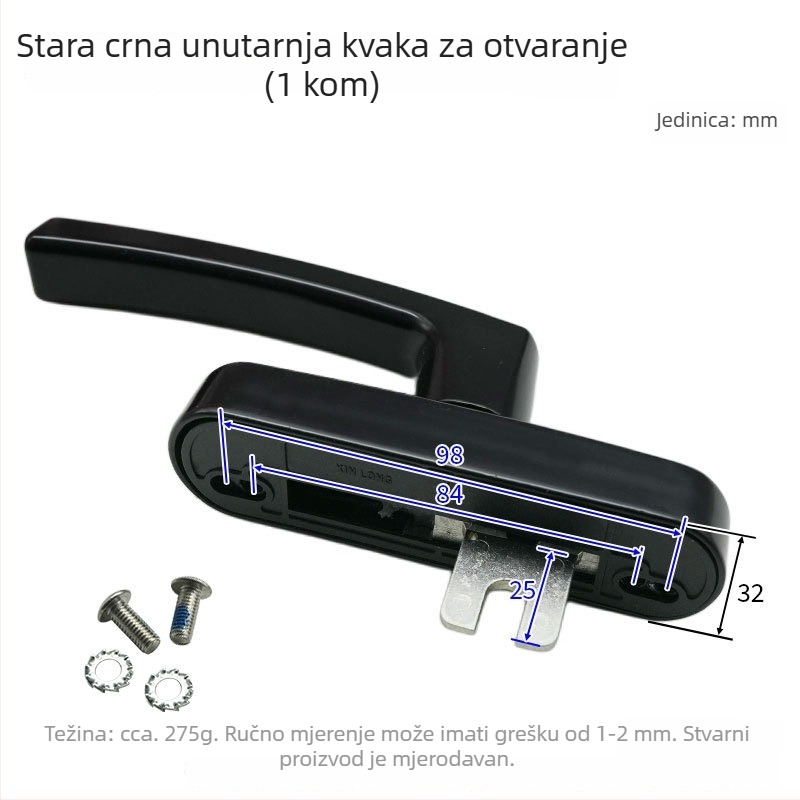 Kuka za prozor od izoliranog aluminija s termičkim prekidom, unutarnja ručka za otvaranje i pribor za zaključavanje prozora i vrata