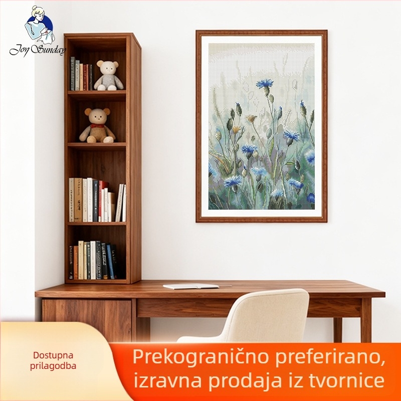 14ct križno šivanje set s cornflower pamukom – nordijski stil, pejzažni uzorak