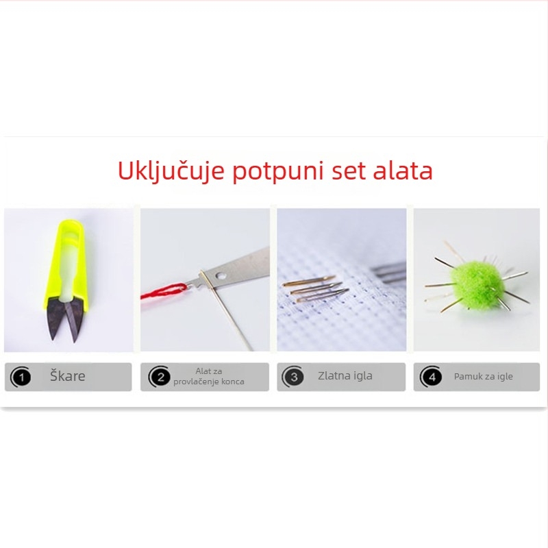Alati za križni šav: obruči za križni šav, male/srednje/velike kutije, klipse, pčelinji vosak